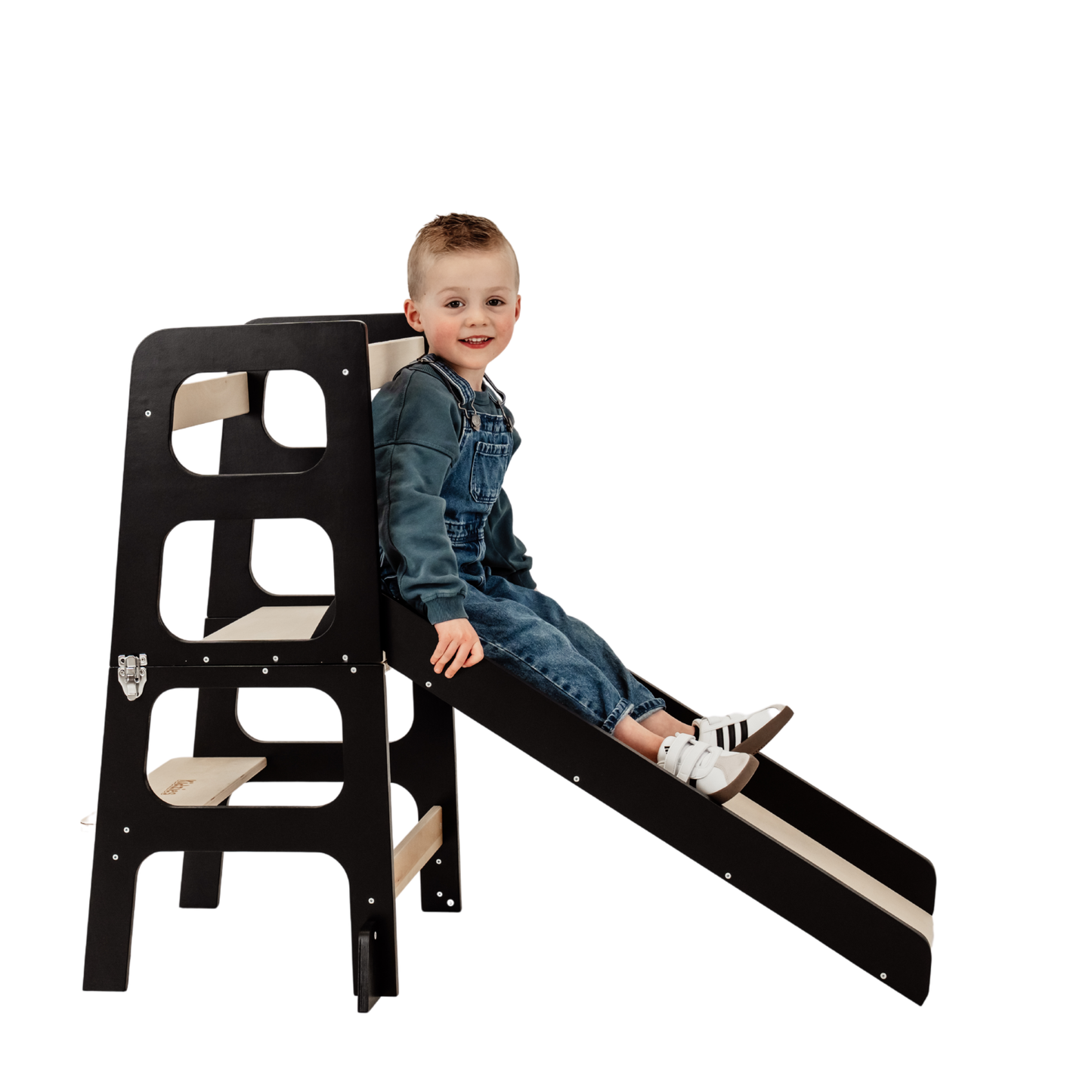 Kidzies© Inklapbare Montessori Leertoren Met Glijbaan