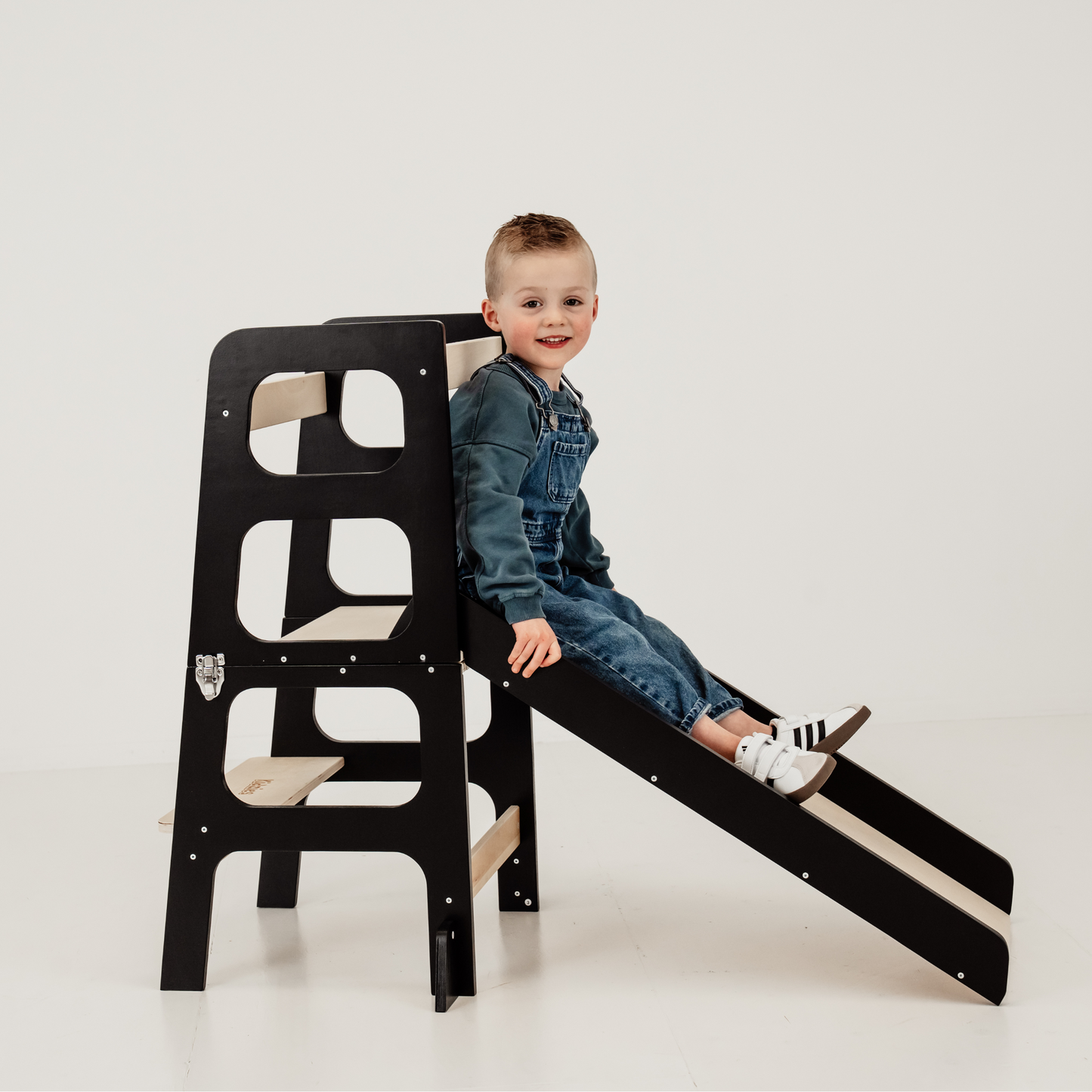 Kidzies© Inklapbare Montessori Leertoren Met Glijbaan